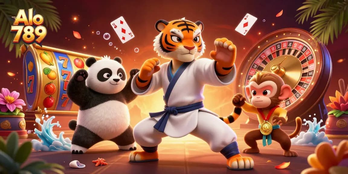 Alo 789 players strategize at a vibrant online casino scene with dynamic slots and gaming elements.