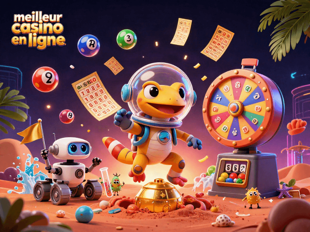 Jouer aux jeux de casino sur le meilleur casino en ligne avec une illustration animée captivante.
