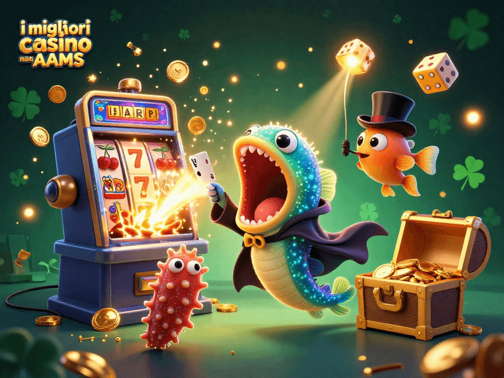 Immagine dei migliori casino non AAMS con un'anguilla magica in una scena di gioco incantata.