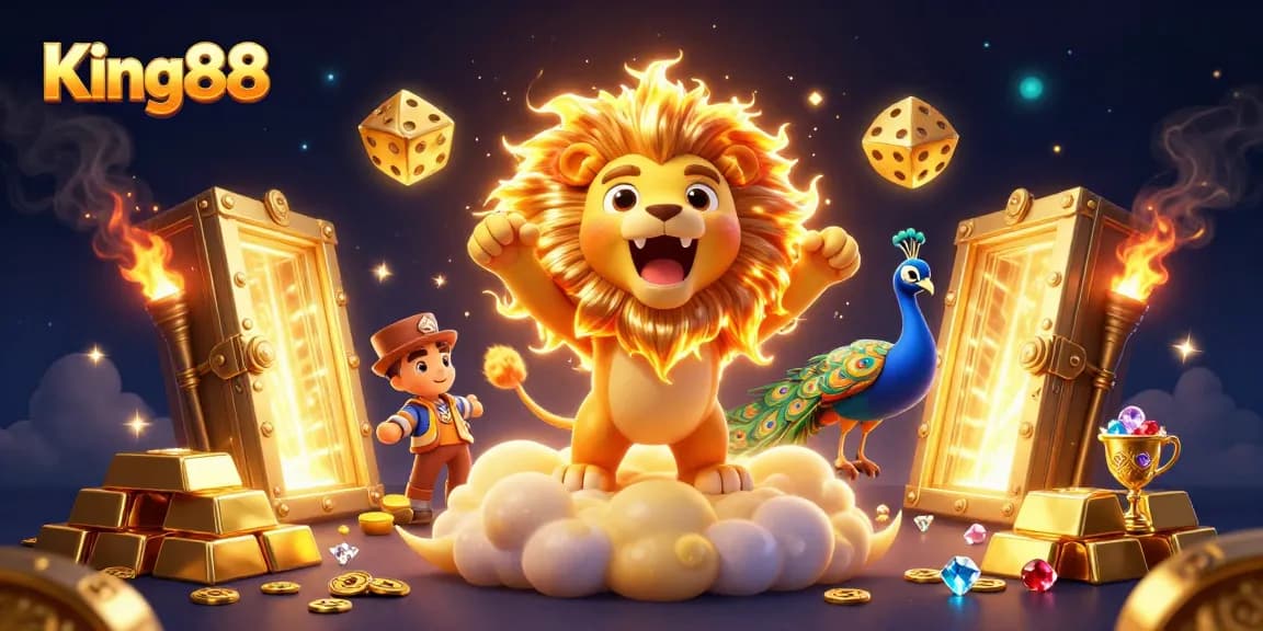 Engage with King88's exciting slots featuring golden elements and dynamic gameplay.
