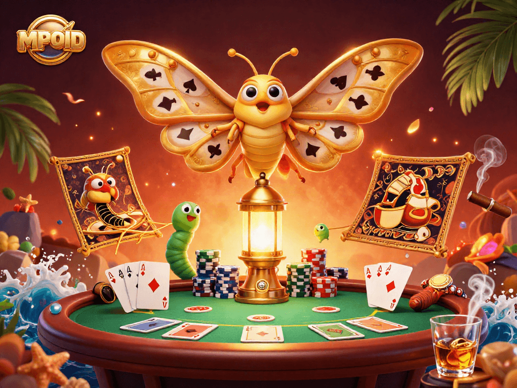 Engage with MPOID's thrilling poker scene featuring vibrant 3D elements and dynamic gameplay.