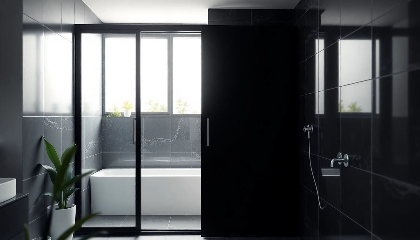 Transform your bathroom with a stylish black shower sliding door that enhances modern design.