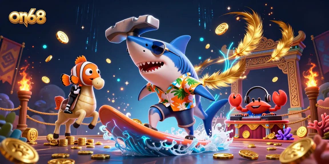 Experience the thrill of on68 gaming, with vibrant characters and casino elements bursting with energy.