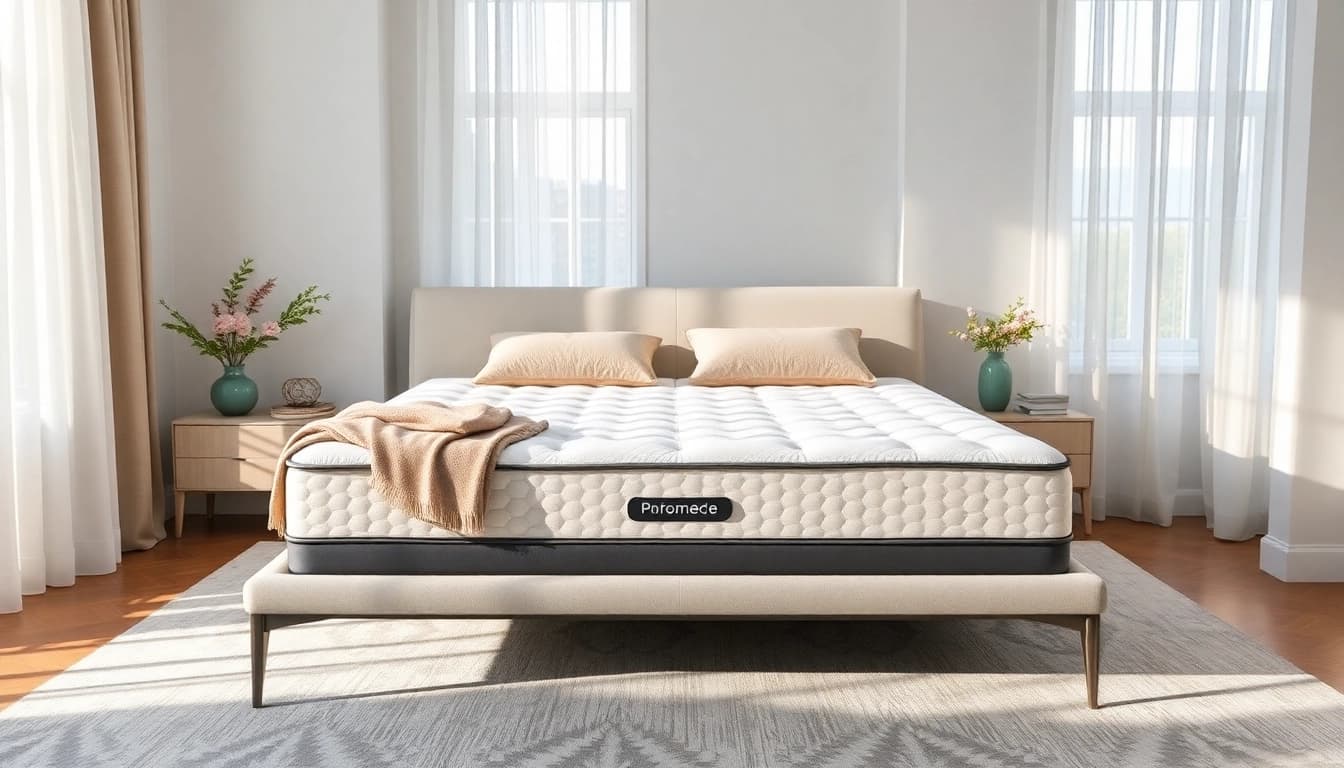 Enhance your sleep experience with a luxurious queen size mattress in a bright bedroom setting.