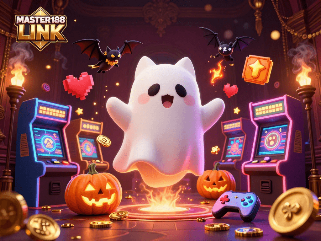 Enjoy the thrills of gaming and rewards at MASTER188 LINK in a vibrant haunted casino atmosphere.