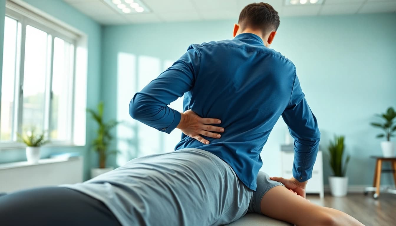 Experience back pain relief with a chiropractor adjusting a patient in a serene clinic.
