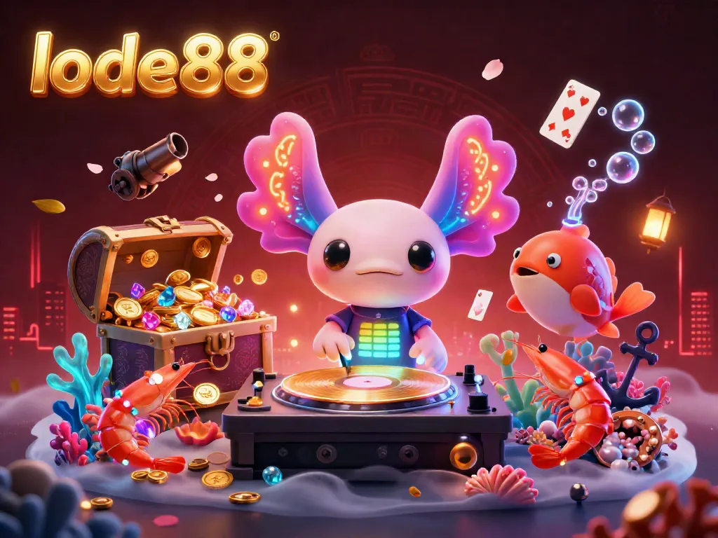 Engage in thrilling gameplay at lode88 with vibrant scenes showcasing a colorful underwater DJ party.