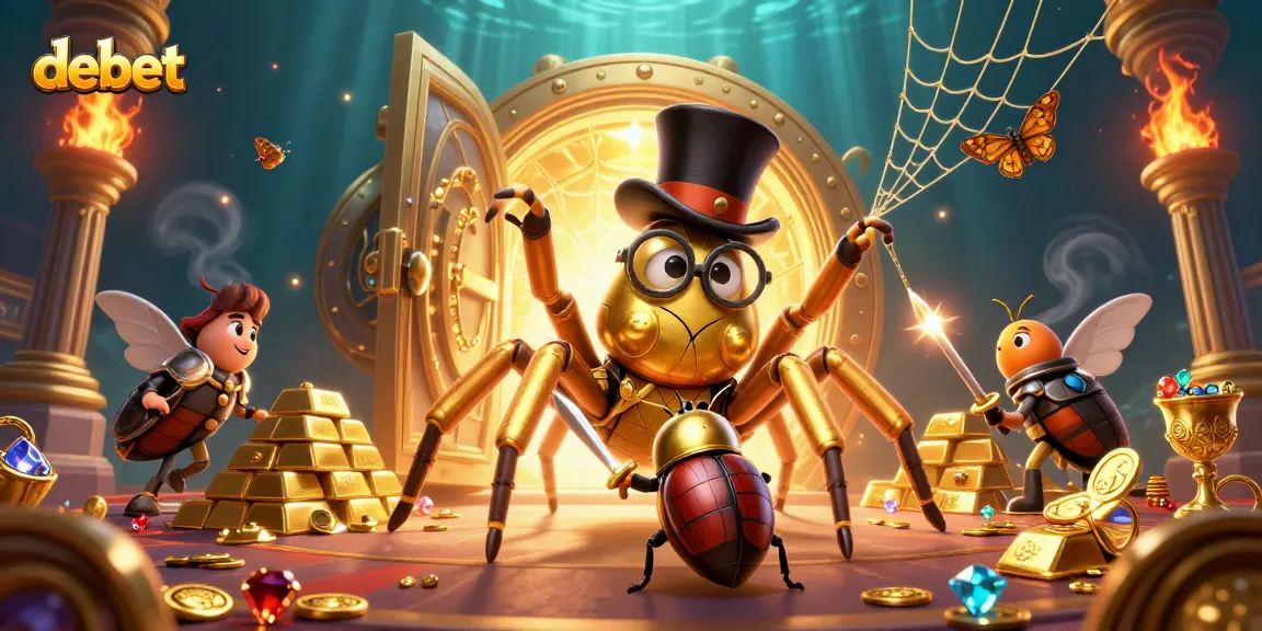 Experience thrilling casino adventures with debet in this vibrant, dynamic 3D illustration scene.