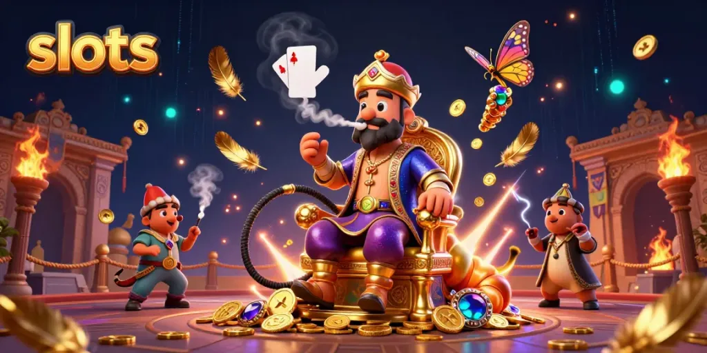 Engage with slots in an enchanting 3D visual scene featuring stunning characters and casino elements