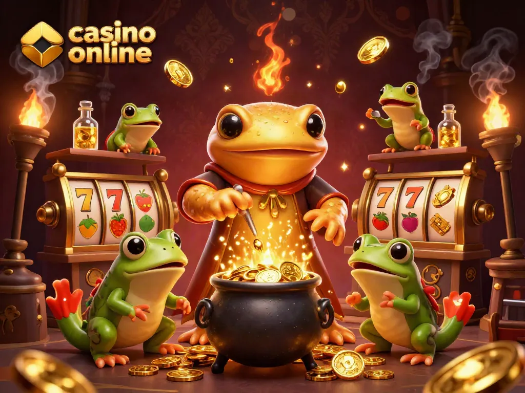 Juega y gana en casino online, disfrutando de tragamonedas con efectos dorados y entretenimiento interactivo.