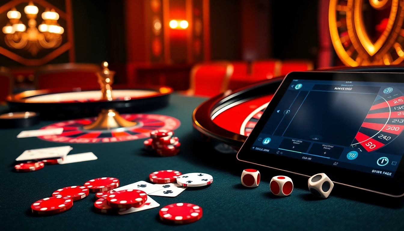 Experience thrilling gaming at New88, with vibrant poker chips and an elegant roulette wheel.