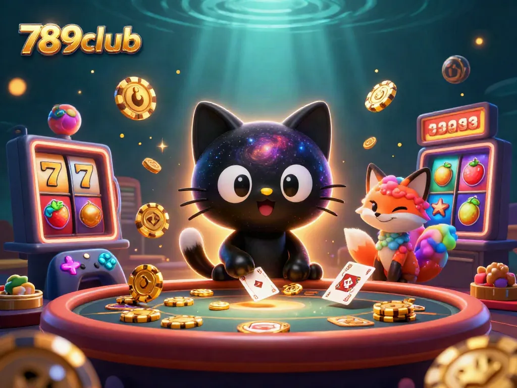 Engage with the vibrant world of 789club, featuring unique cosmic characters and slot symbols.