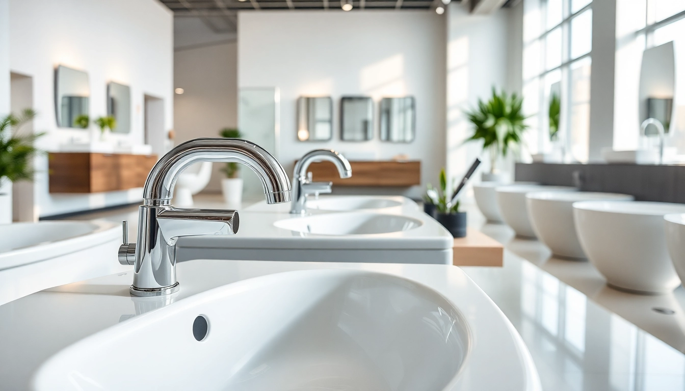 Erleben Sie hochwertige sonni sanitär Armaturen in einem modernen Badezimmer-Showroom.