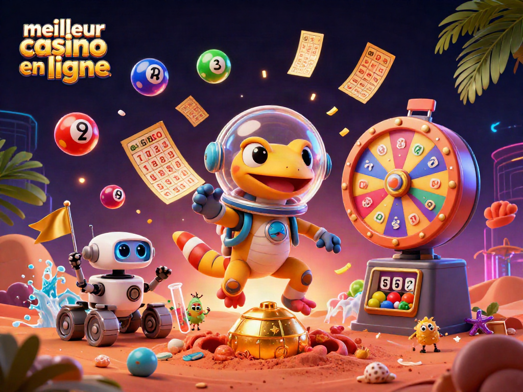 Jouer aux jeux de casino sur le meilleur casino en ligne avec une illustration animée captivante.