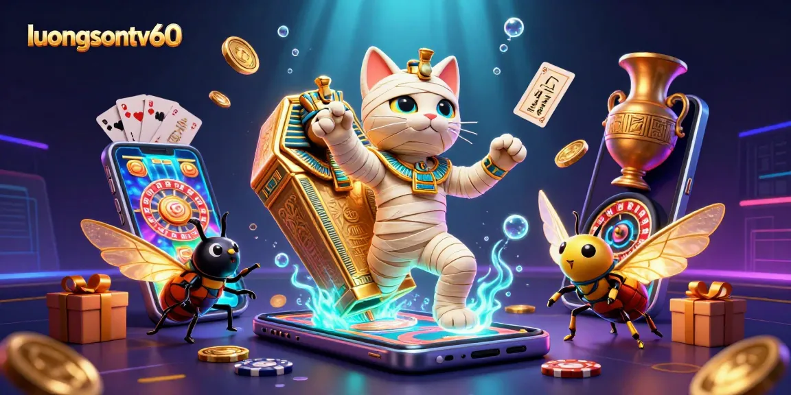 Experience thrilling betting with luongsontv60 showcasing a dynamic, colorful pyramid casino scene.