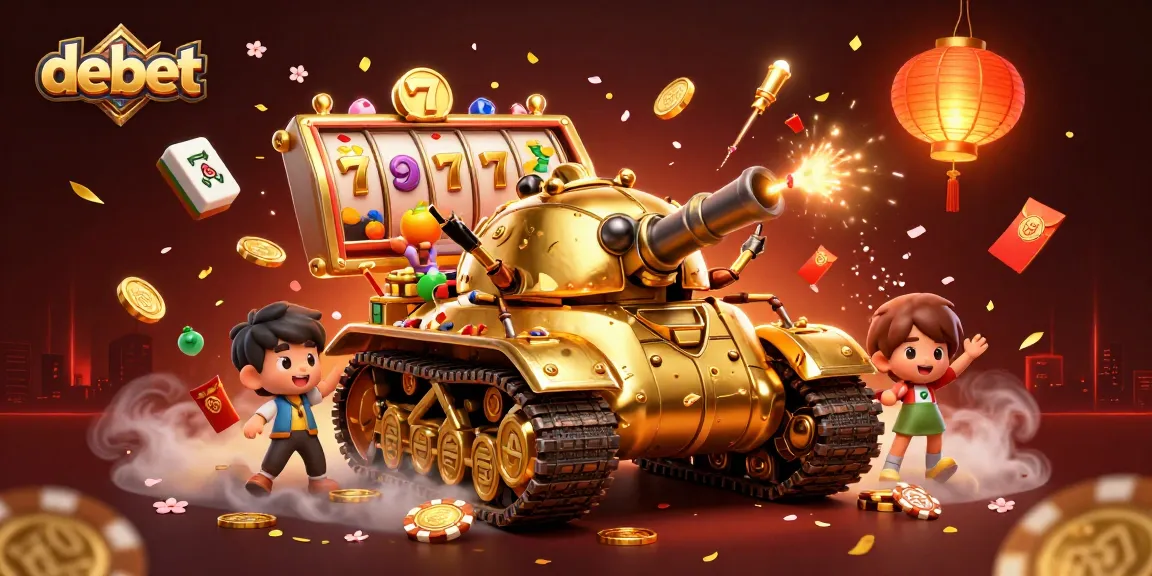 Engage with debet: A vibrant scene showcasing a golden beetle casino with lucky symbols and dynamic elements.