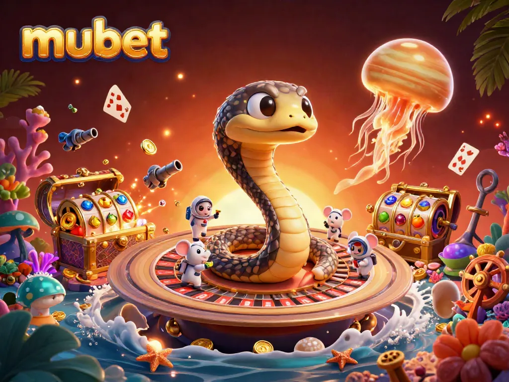 Join the cosmic fun with mubet's futuristic casino experience, featuring a Saturn ring roulette and adventurous astronaut mice.