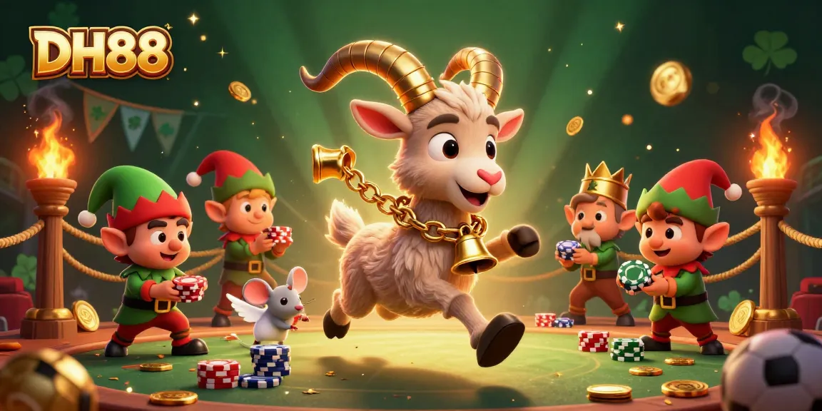 Experience the dynamic thrill of DH88 in this captivating casino illustration featuring a Krampus goat!