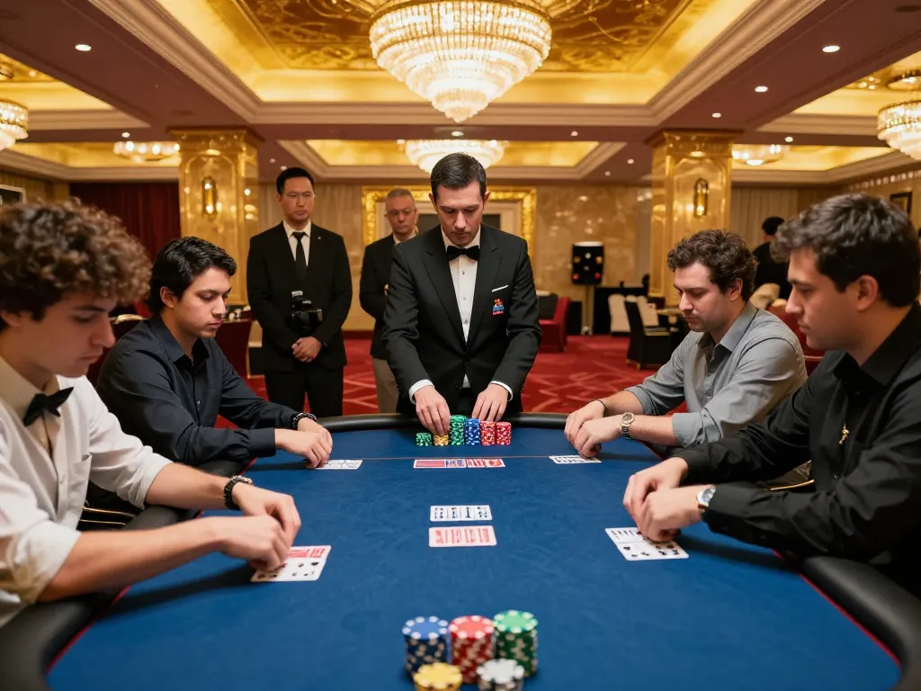 Players showcasing their skills at a j88 poker tournament in a luxurious casino setting.