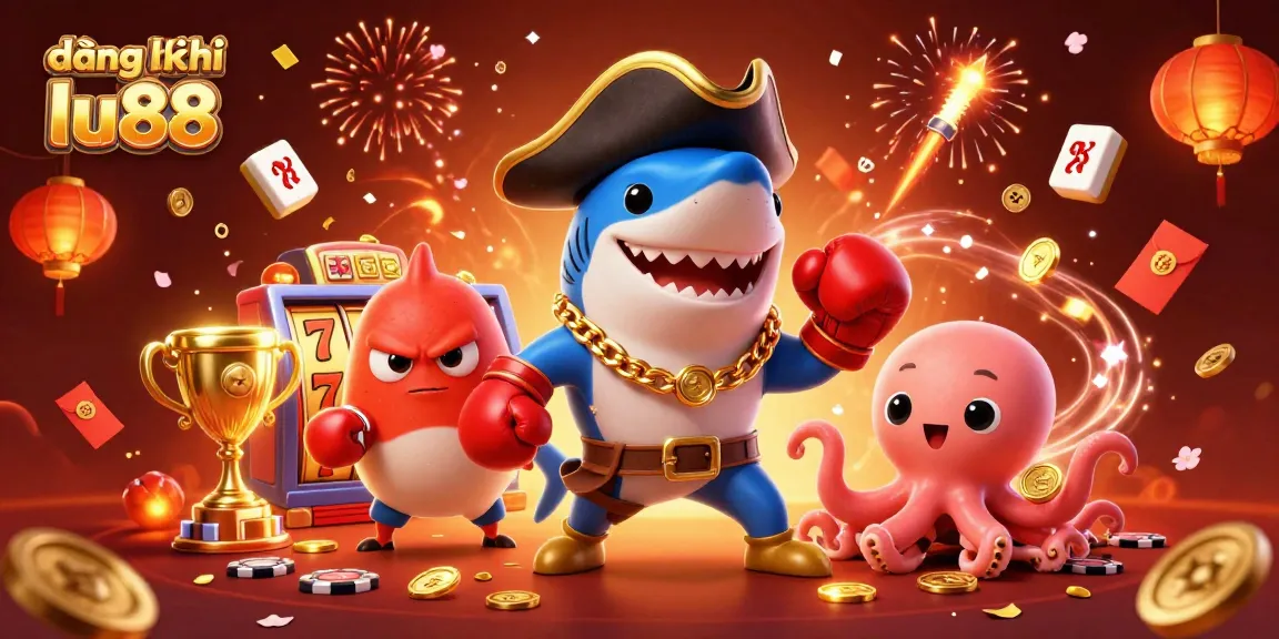 Experience exciting wins with đăng ký lu88 as pirate shark, pufferfish, and octopus celebrate in the casino!