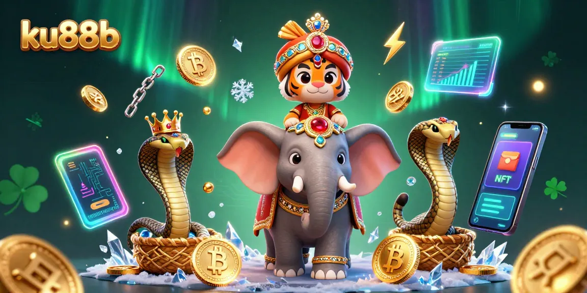 Experience thrilling gameplay at ku88b with a vibrant casino scene featuring dynamic 3D characters and crypto elements.