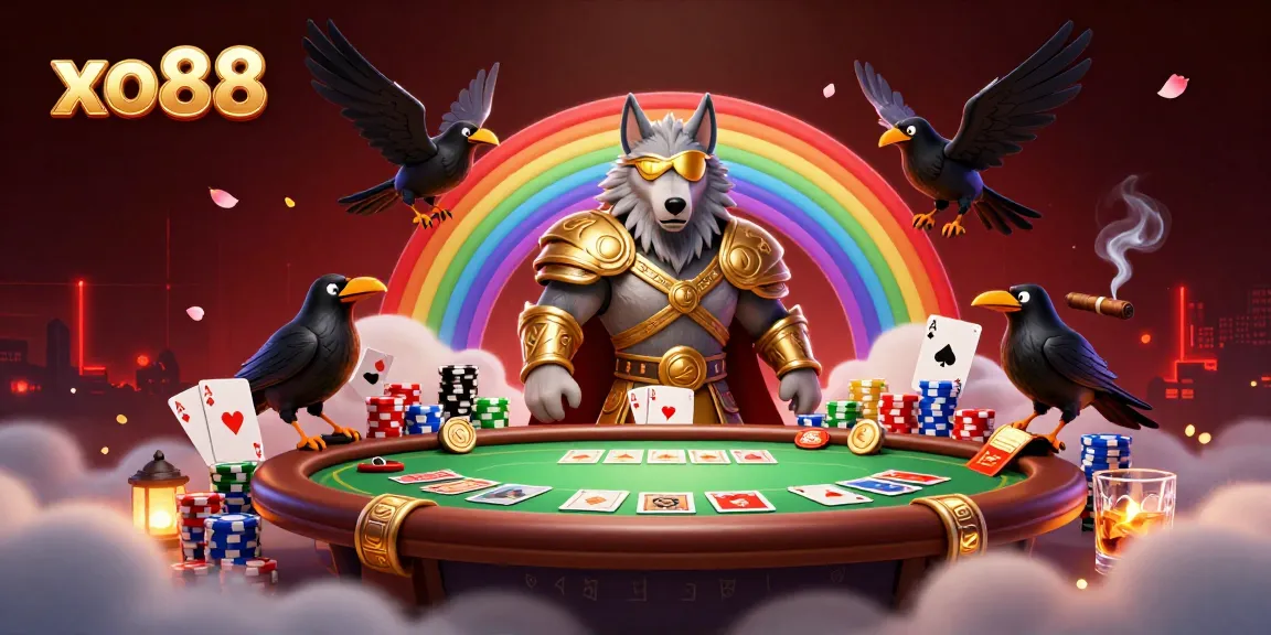 Engage with exciting xo88 gameplay through vivid illustration of casino fun and Norse mythology.