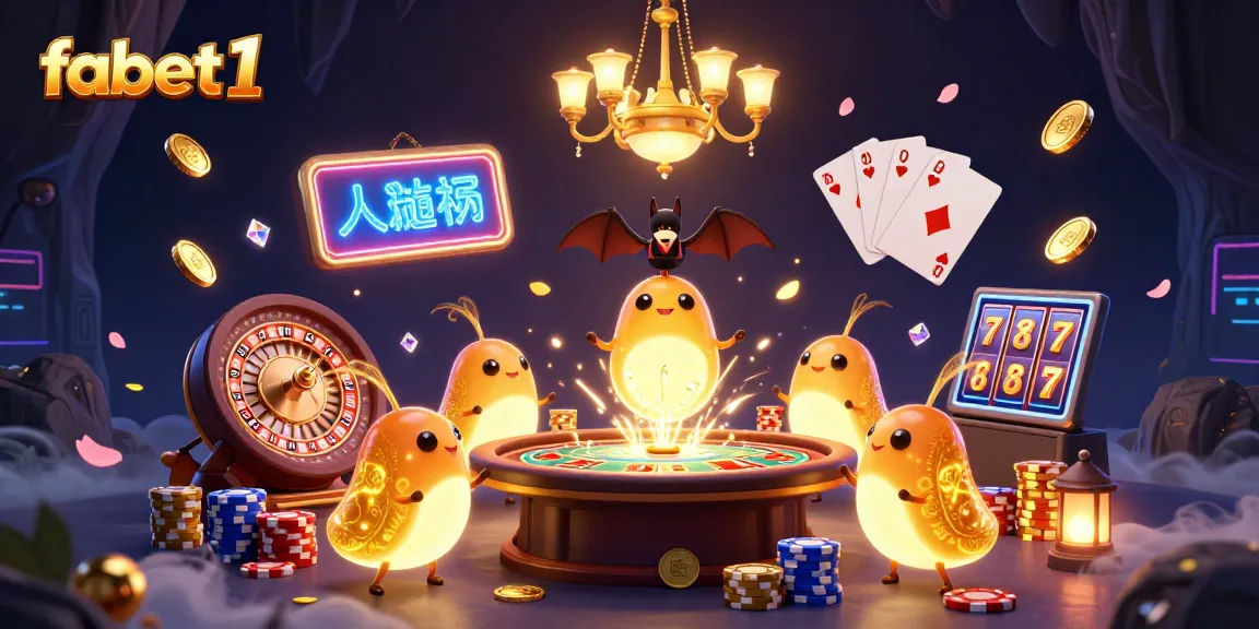 Experience the excitement of fabet1 with animated glowworms lighting up a vibrant casino scene.