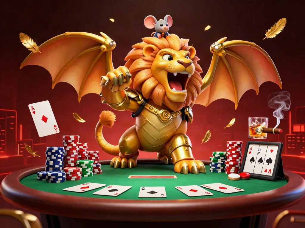 Engage with mubet as a roaring chimera and jockey dominate a vibrant casino scene.