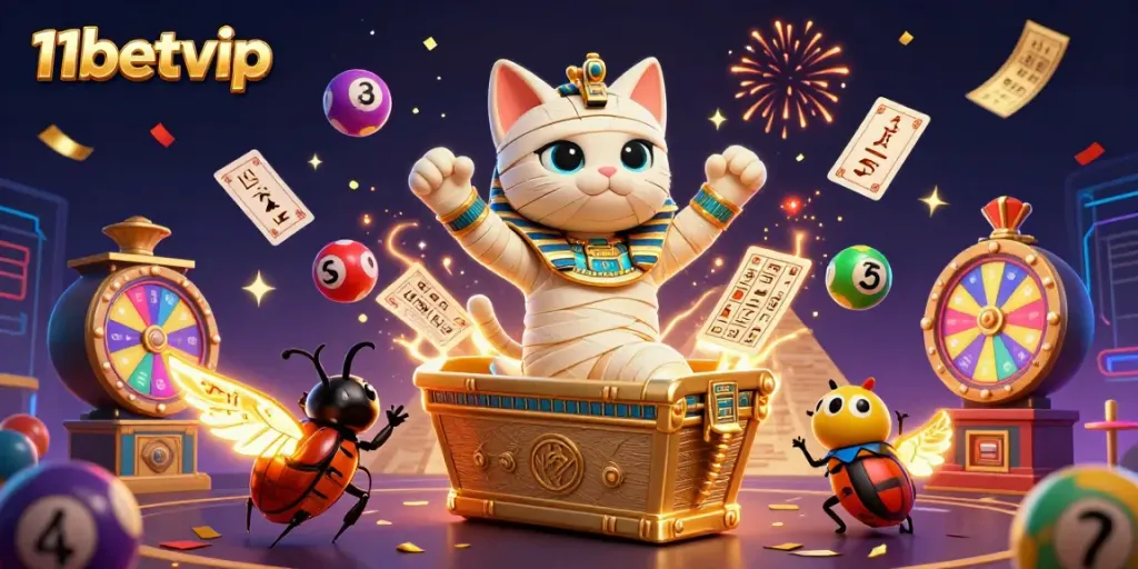 Experience the thrill of 11betvip in a vibrant casino scene with rich illustrations and exciting gaming elements.