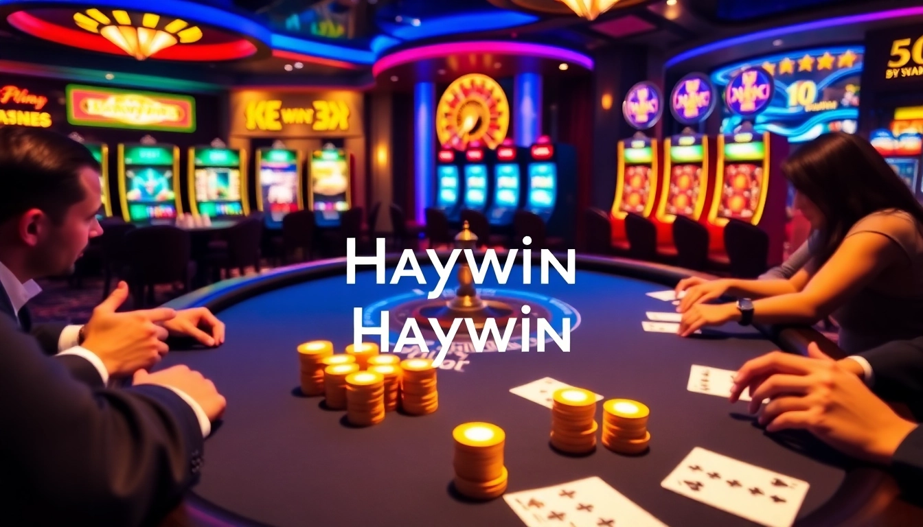 Experience the thrill of gambling at Haywin with vibrant casino visuals.
