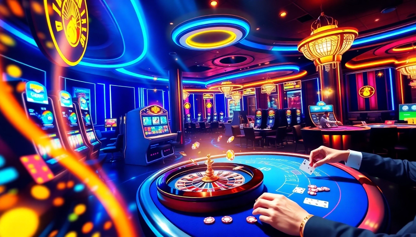 Experience an exciting CM88 online casino with vibrant gaming elements.
