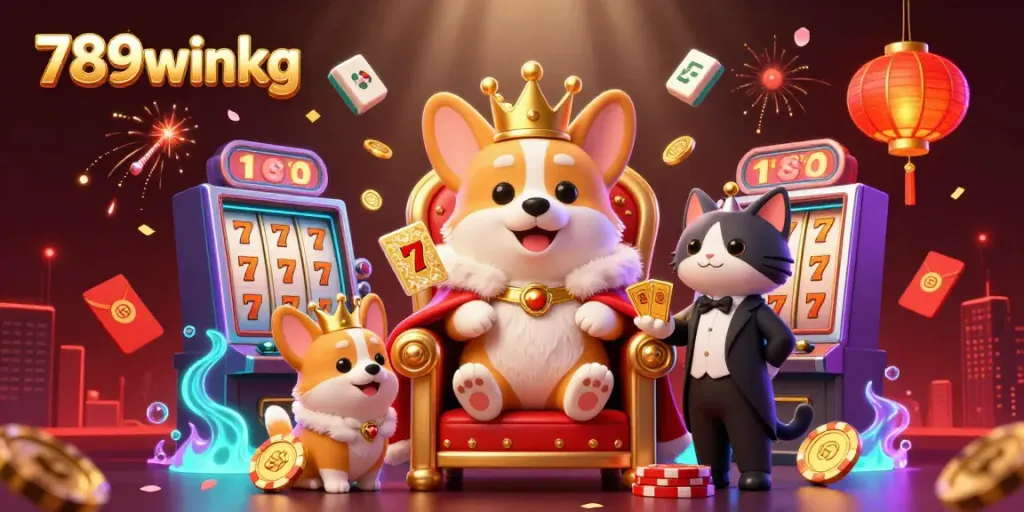 Winning at 789winkg with vibrant 3D casino characters and lucky game elements.