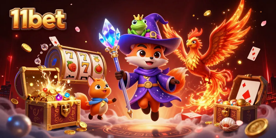 Experience winning excitement with 11bet's thrilling 3D casino adventure scene.