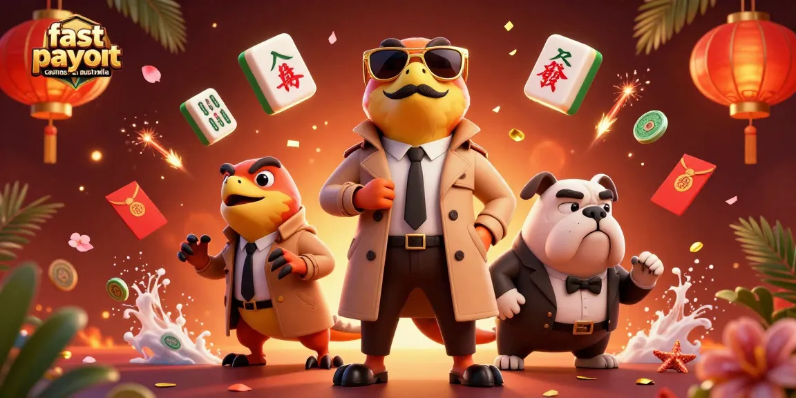 Experience fast payout casinos in Australia with a dynamic illustration of 3D raptors at a casino lounge.