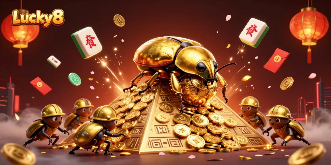 Experience the thrill of Lucky8 with vibrant casino symbols and animated elements in a lively 3D scene.