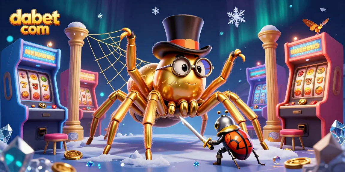Spin the slots with dabet com in a vibrant, golden casino scene filled with adventure.