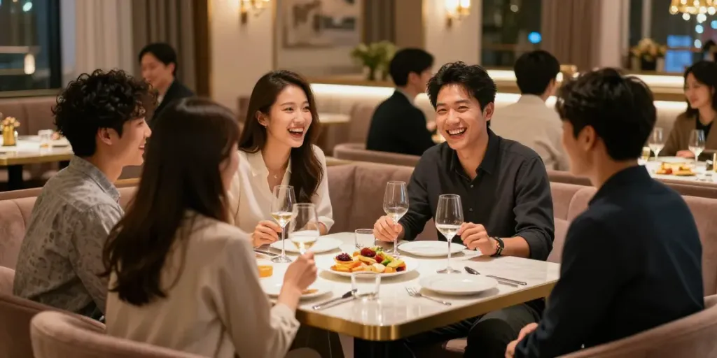 강남구구단의 사적인 룸에서 친구들이 즐거운 시간을 보내는 모습