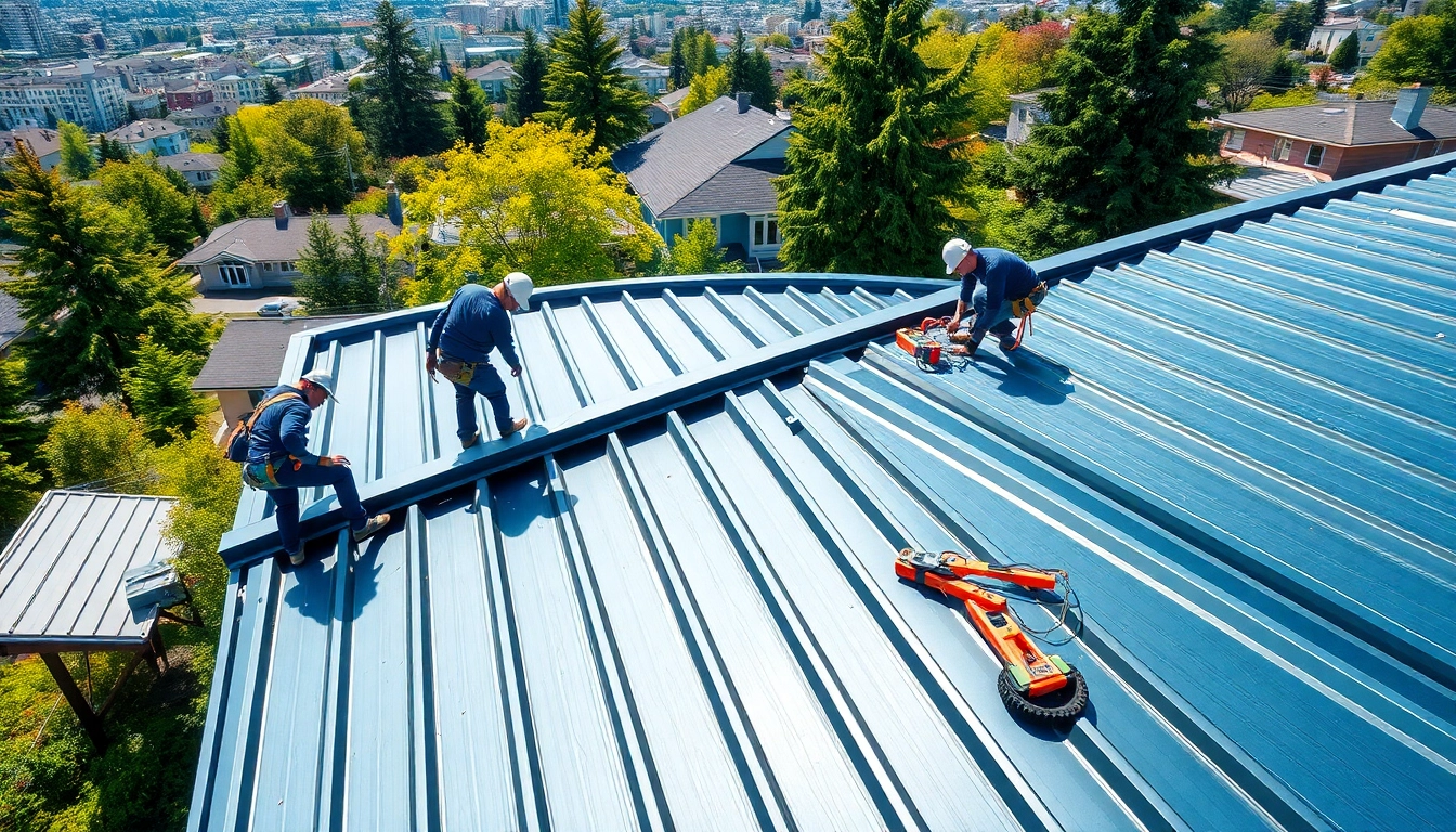 Enhance your home with durable metal roofing vancouver installed by professionals in bright conditions.