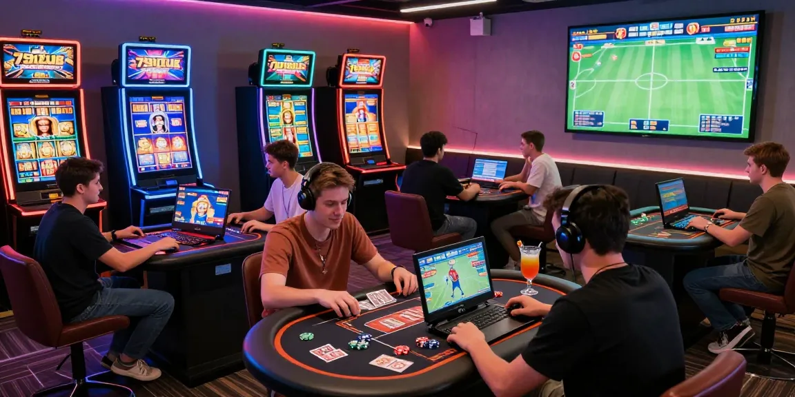 Engaging gaming experience at 79club with players enjoying live casino and slot games in an immersive setting.