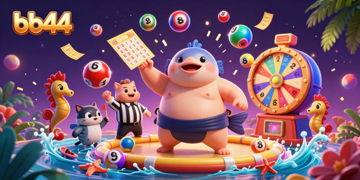 bb44 captures the excitement of casino games with a lively underwater lottery scene featuring a fugu and seahorses.