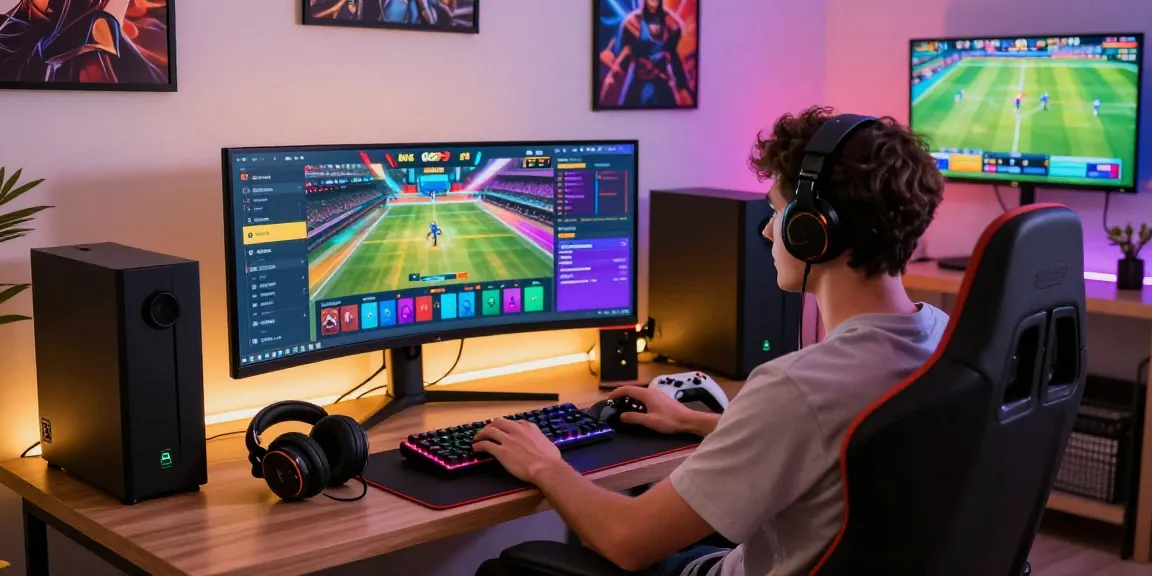 Player immersed in GO99 online gaming, showcasing diverse betting options in a vibrant home setup.