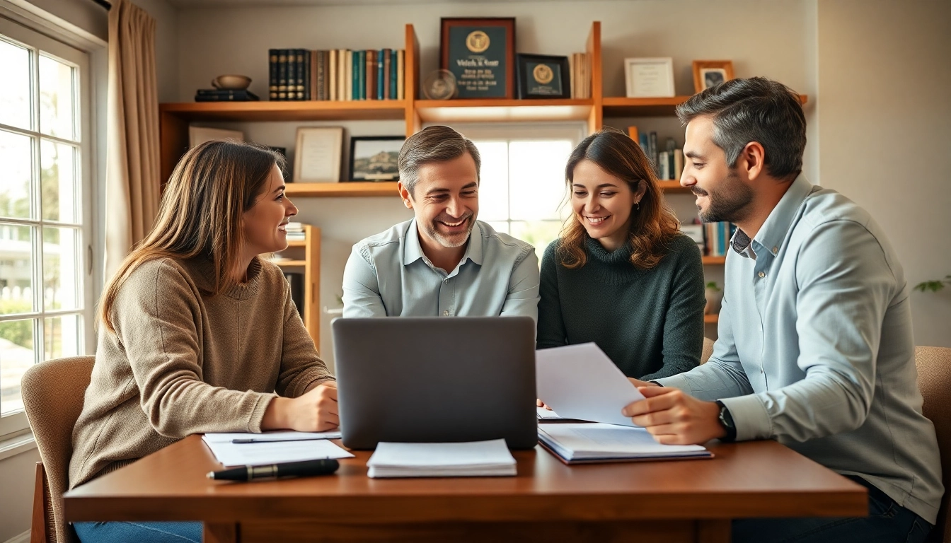 Discussing extended warranty for cars and homes with family in a cozy setting.