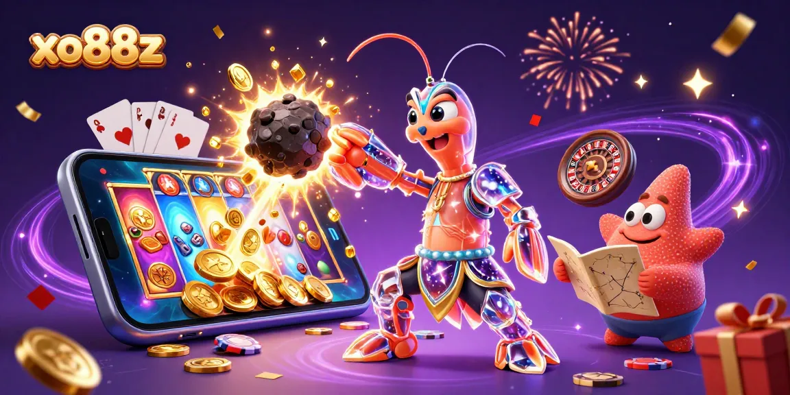 Engage with exciting gameplay at xo88z, featuring galactic characters and vibrant slot machines.