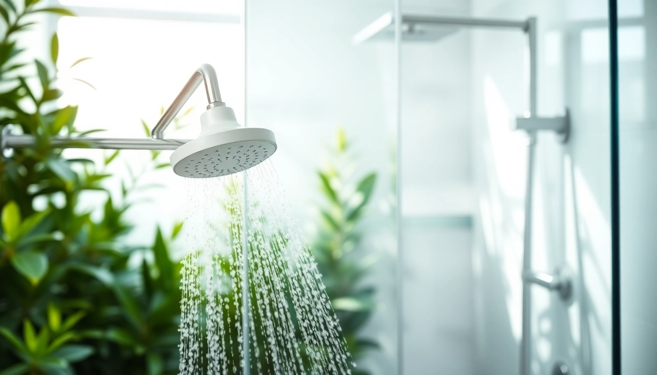 Experience elegant showers au with a modern design showcasing a sleek glass enclosure and pristine fixtures.