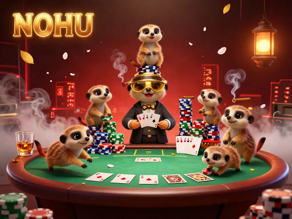 Engage in exciting gameplay at NOHU casino with unique meerkat characters capturing the atmosphere of high-stakes gambling.