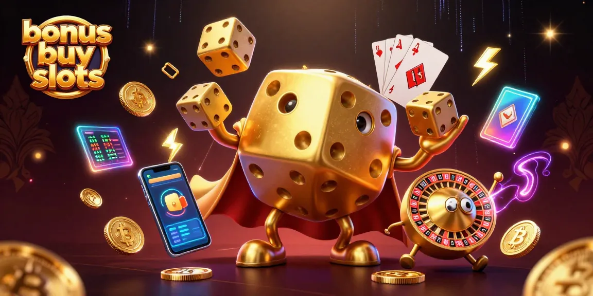 Experience thrilling bonus buy slots action with dynamic characters and glowing crypto elements.
