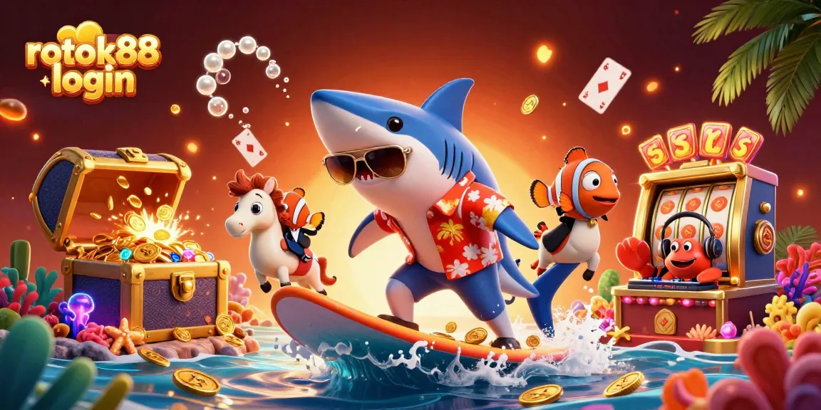 Engage with rokok88 login while enjoying vibrant casino-themed underwater adventure.