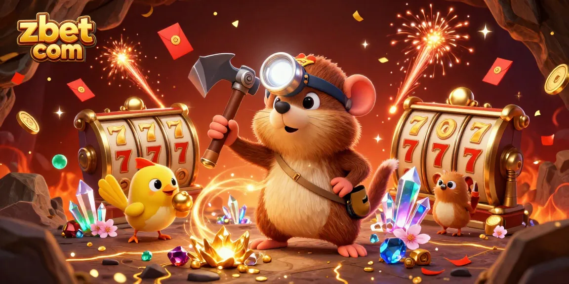 Engage with the zbet com slots universe through a vibrant, detailed 3D illustration featuring a treasure hunter mole.