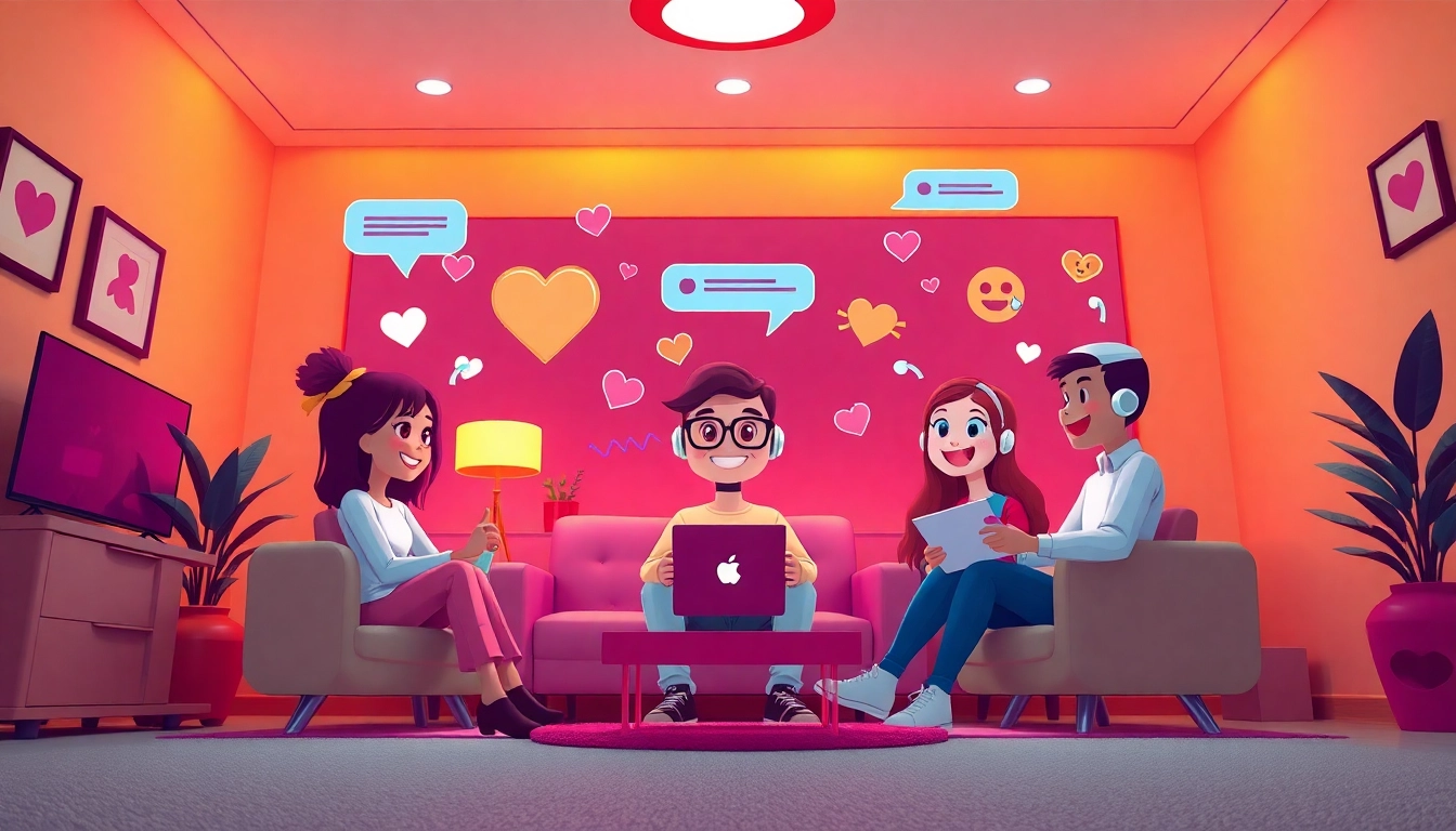 Engaging virtual chat environment featuring friendly AI characters for porn chat ai.