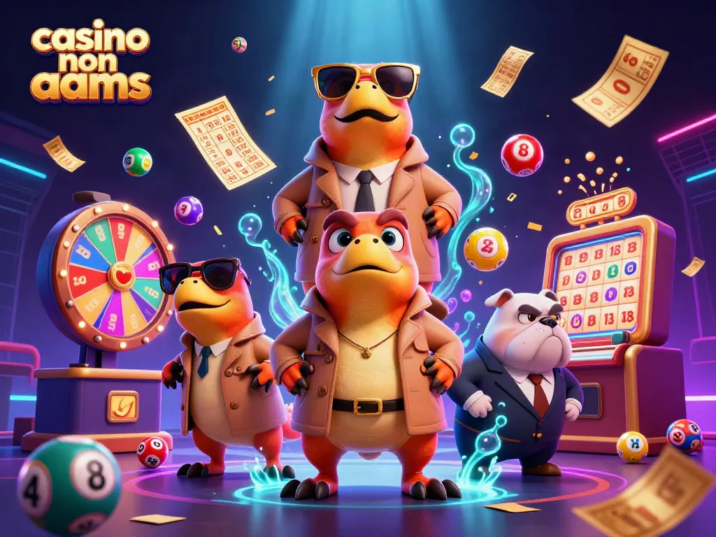 Tre raptor travestiti da uomo cercano di entrare in un casino non AAMS, circondati da elementi di gioco dinamici.
